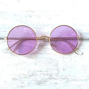 Purple Tinted Sunglasses Gold Metal Frames NEW Glasses Urban Outfitters